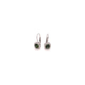 14k White Gold Earrings in Cushion Cut Green Tourmaline & Natural Diamonds, Leverback Earrings, Earrings For Women, Gold Jewelry, Jewelry for Women, Aesthetic, Gold Jewelry, Birthday Gifts For Women
