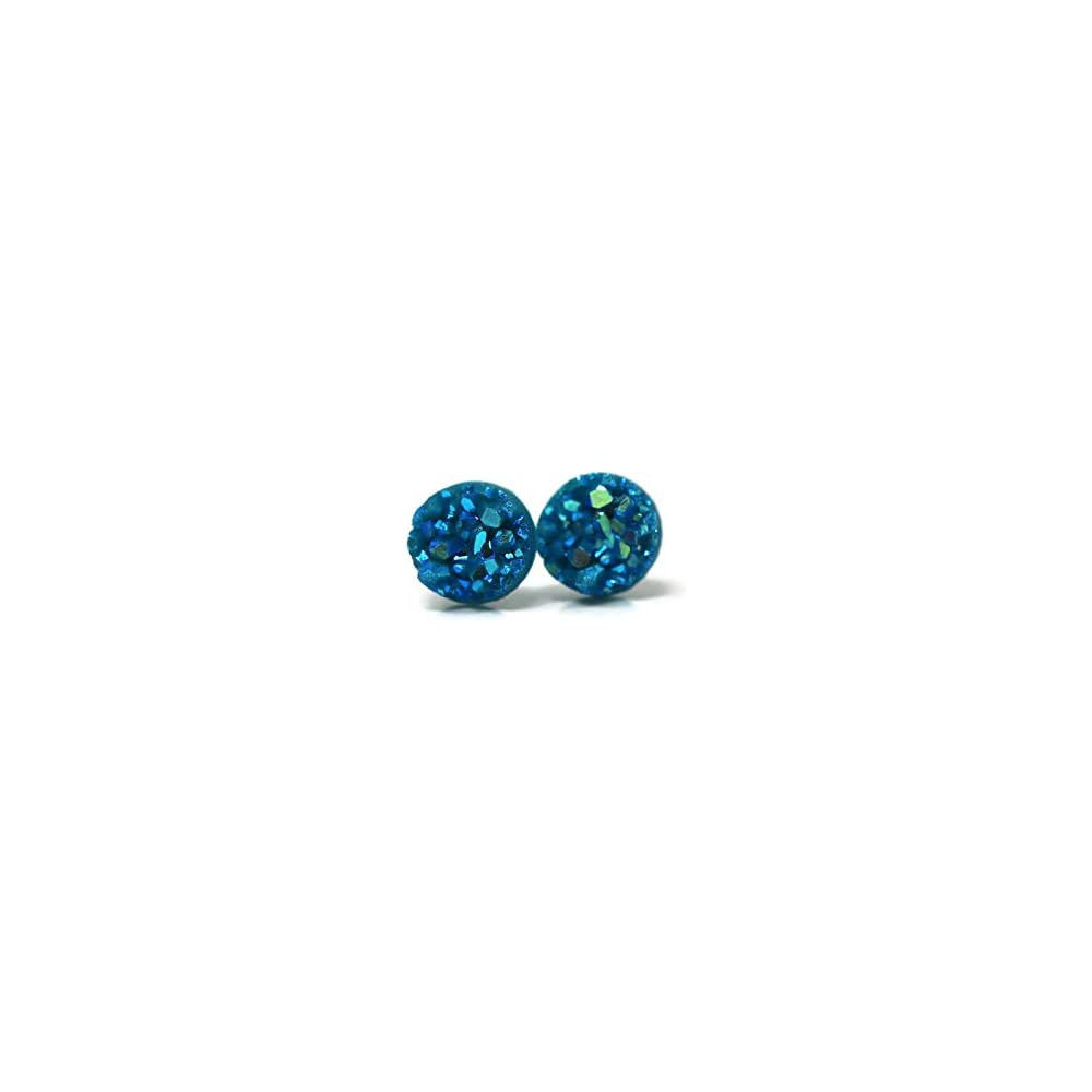 Faux Druzy Earrings on Hypoallergenic Plastic Posts 10mm