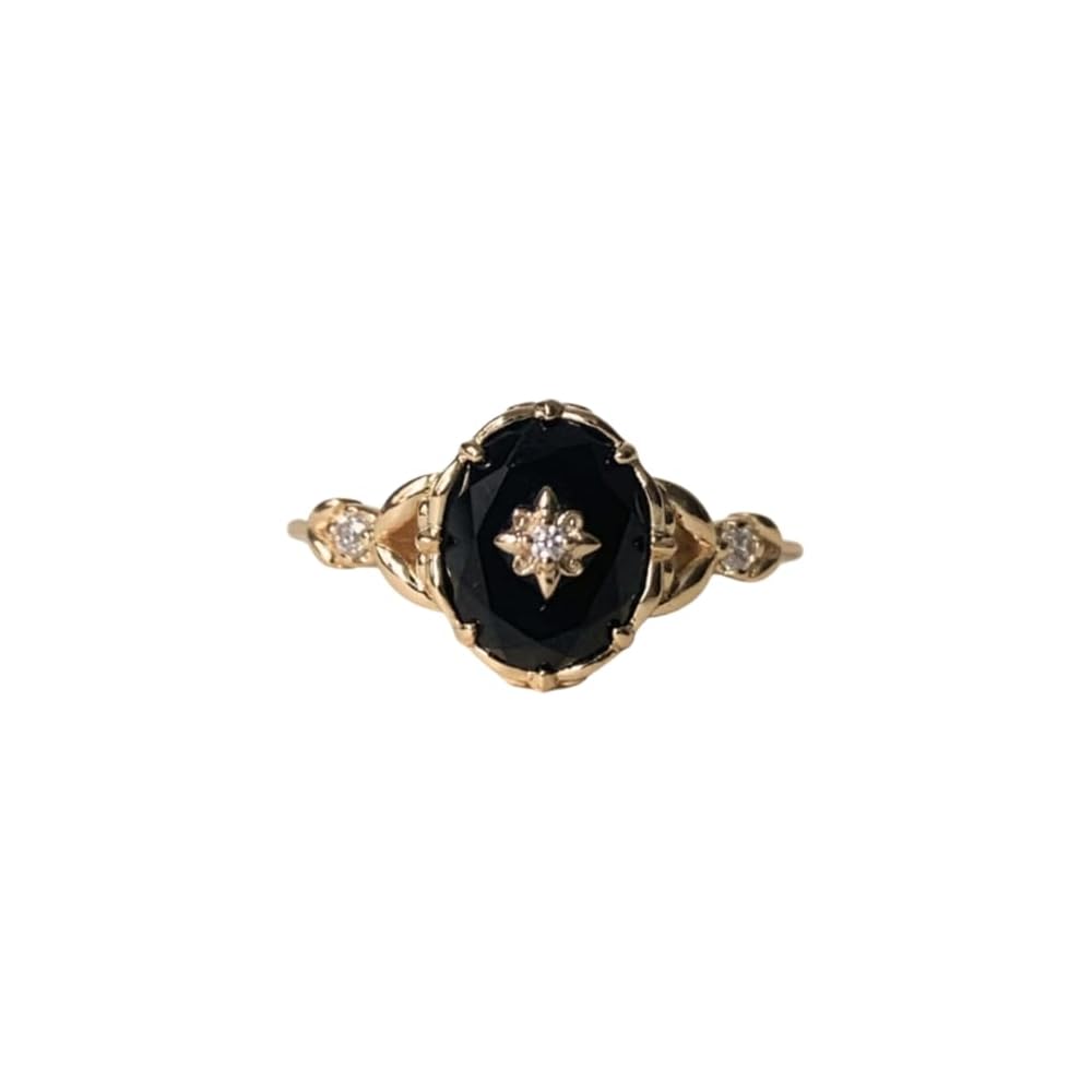 ELAMMO Ring for Women - 925 Sterling Silver Vintage Oval Cut Natural Gemstone Rings, Dainty Stacking Birthstone Ring Jewelry Gift for Her
