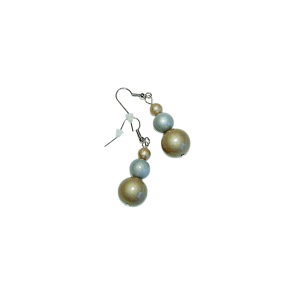 Cynthia Lynn "CHIC CHICK" Brushed Gold & Silver Opaque Coated Pearl Earrings