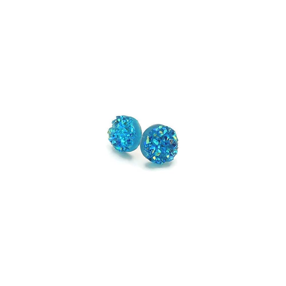 Faux Druzy Earrings on Hypoallergenic Plastic Posts 10mm