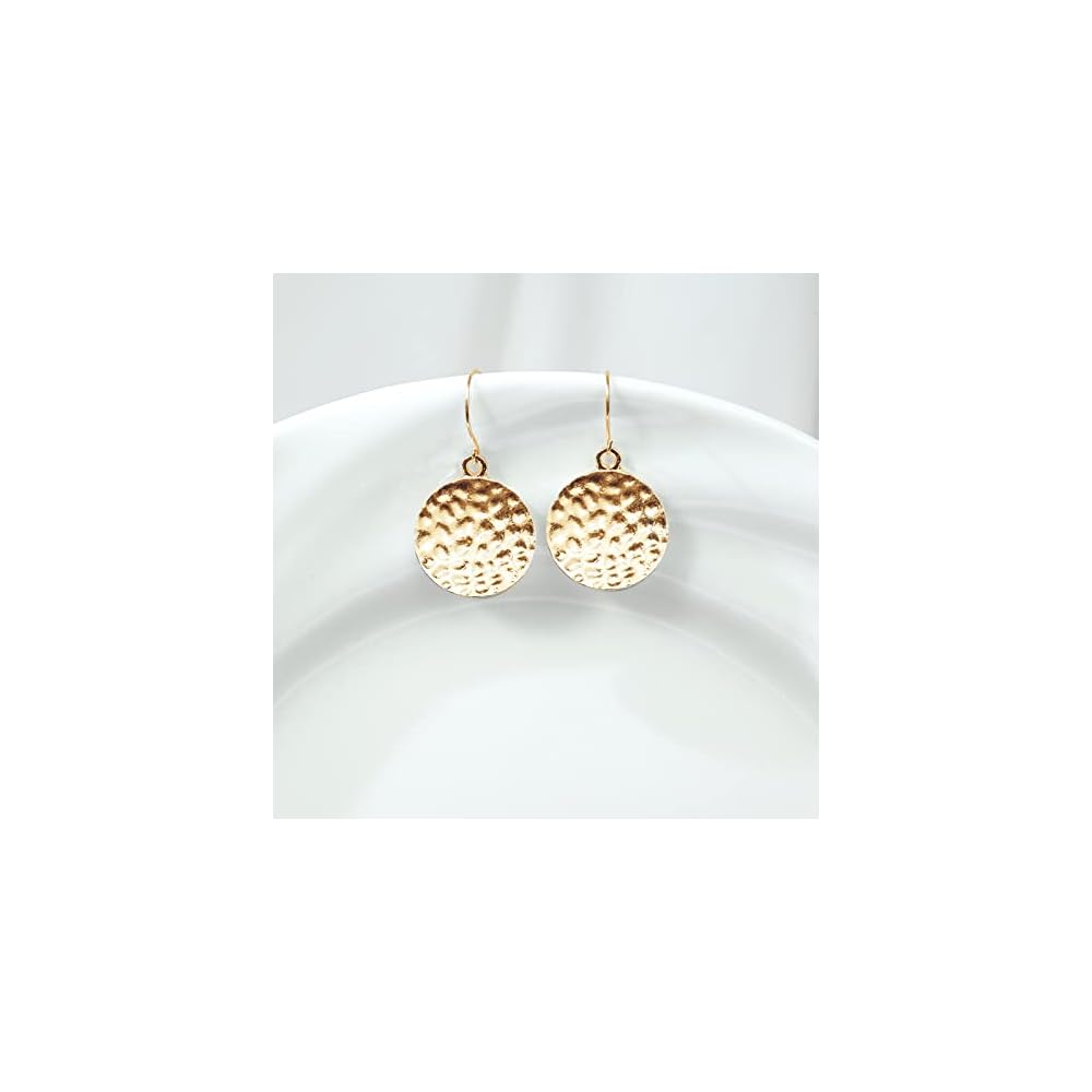 Hypoallergenic Handmade Earrings, 18mm Disc Dangle Earrings, Circle Earrings for Women, Drop Earrings Fashion Trendy
