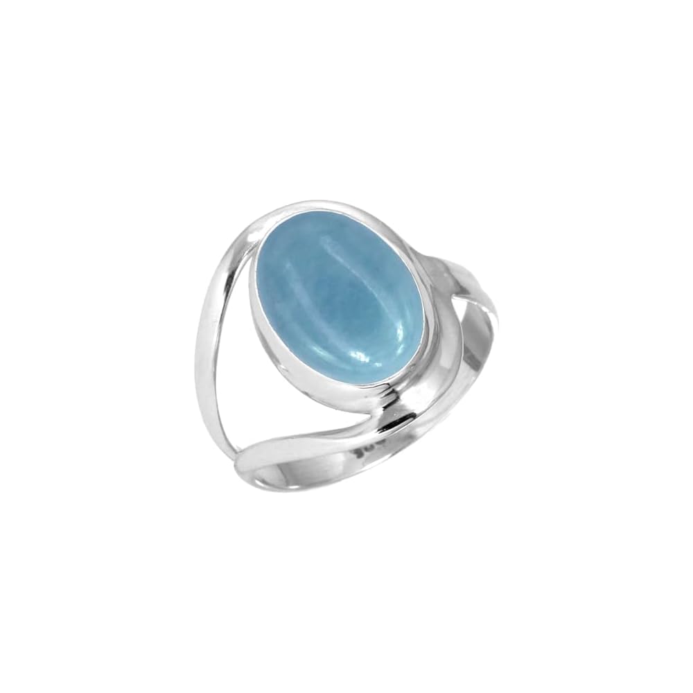 JEWELOPORIUM Natural Gemstone Ring For Women Pearl, Tiger Eye, Lapis, Crystal Oval Boho Genuine 925 Sterling Silver Handmade Jewelry