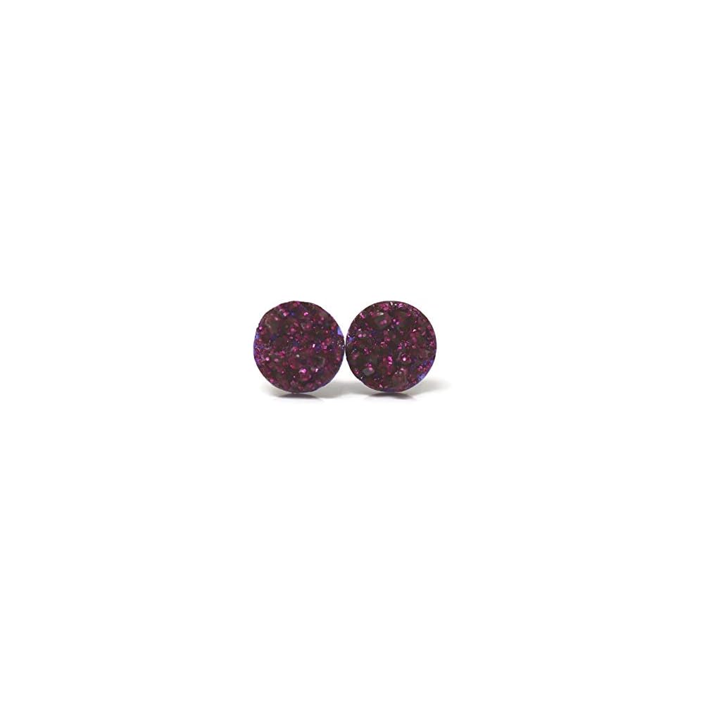 Faux Druzy Earrings on Hypoallergenic Plastic Posts 10mm