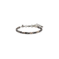 Mens Hematite Black Grid Stone Bracelet Handmade Adjustable Men Gift