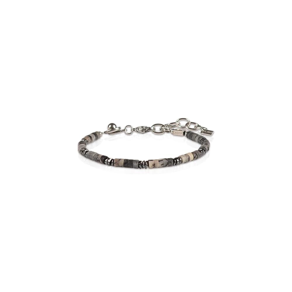 Mens Hematite Black Grid Stone Bracelet Handmade Adjustable Men Gift