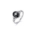 ELAMMO Ring for Women - 925 Sterling Silver Vintage Oval Cut Natural Gemstone Rings, Dainty Stacking Birthstone Ring Jewelry Gift for Her