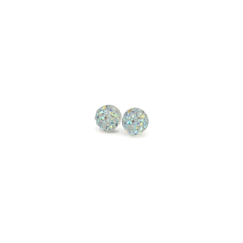 Faux Druzy Earrings on Hypoallergenic Plastic Posts 10mm