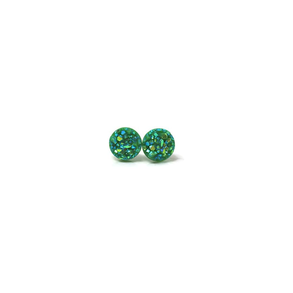 Faux Druzy Earrings on Hypoallergenic Plastic Posts 10mm