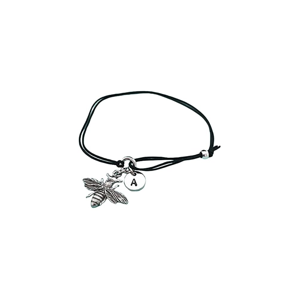 Queen bee cord bracelet, queen bee charm bracelet, adjustable bracelet, charm bracelet, personalized bracelet, initial bracelet, monogram