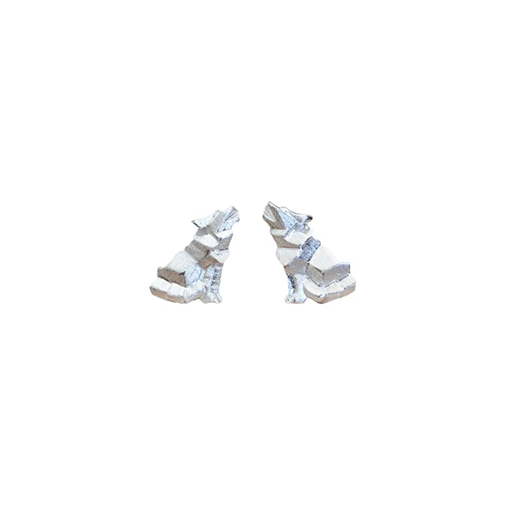 Origami Wolf Earrings in Sterling Silver - Jamber Jewels