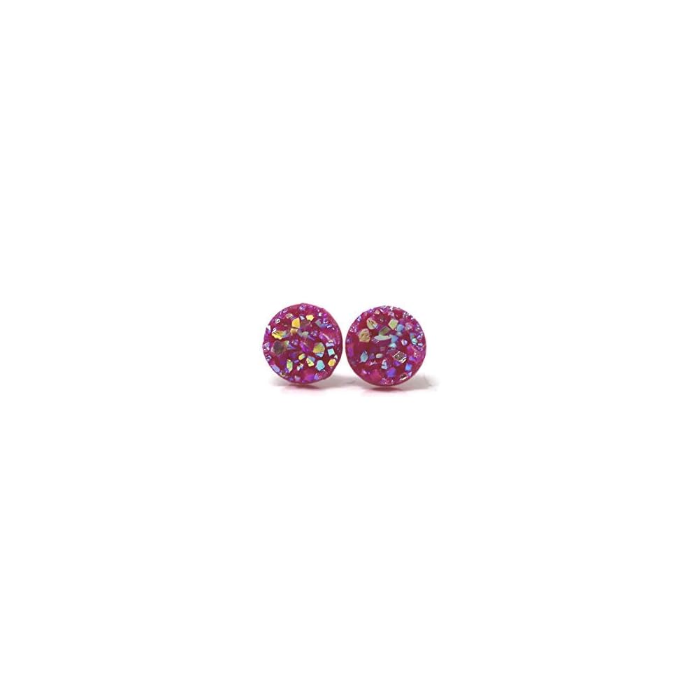 Faux Druzy Earrings on Hypoallergenic Plastic Posts 10mm
