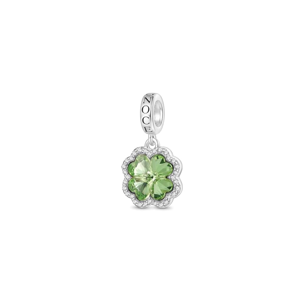 GNOCE Charm Beads for Bracelet 925 Sterling Silver Flower Heart Nature Design Fit Snake Chain Bracelets Jewelry Gift for Women Wife
