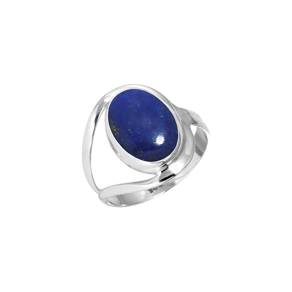 JEWELOPORIUM Natural Gemstone Ring For Women Pearl, Tiger Eye, Lapis, Crystal Oval Boho Genuine 925 Sterling Silver Handmade Jewelry