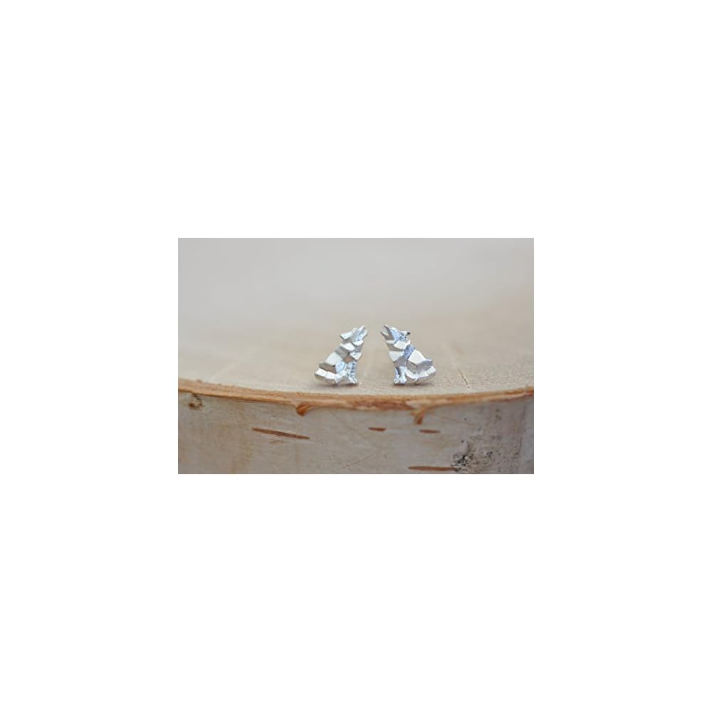 Origami Wolf Earrings in Sterling Silver - Jamber Jewels