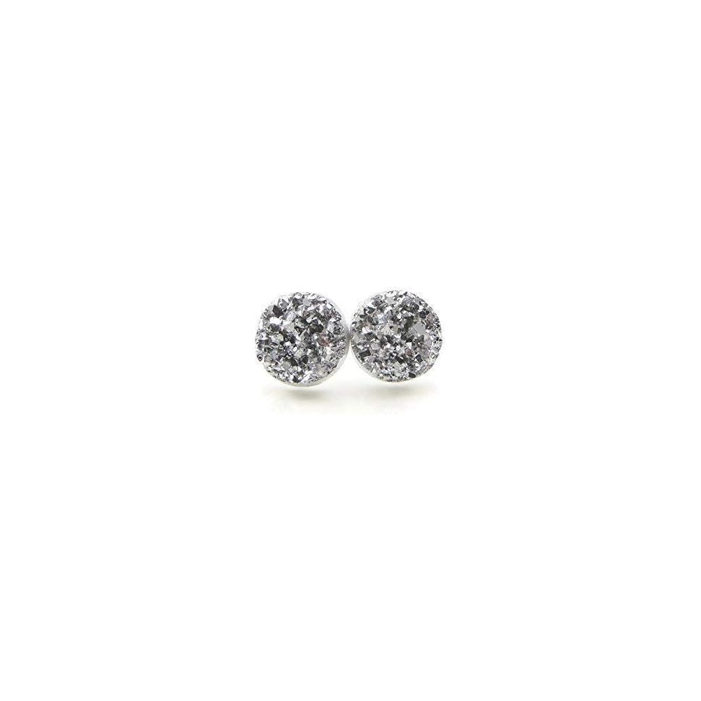 Faux Druzy Earrings on Hypoallergenic Plastic Posts 10mm