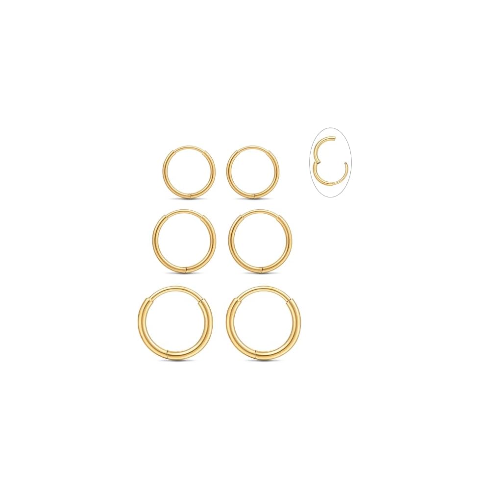 Limerencia Titanium Hoop Earrings for Women Men, Minimalist Small Hoops