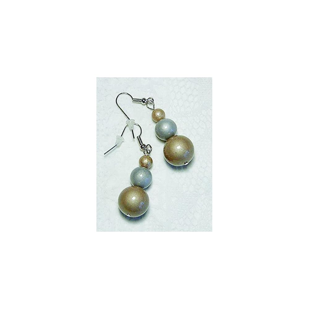 Cynthia Lynn "CHIC CHICK" Brushed Gold & Silver Opaque Coated Pearl Earrings