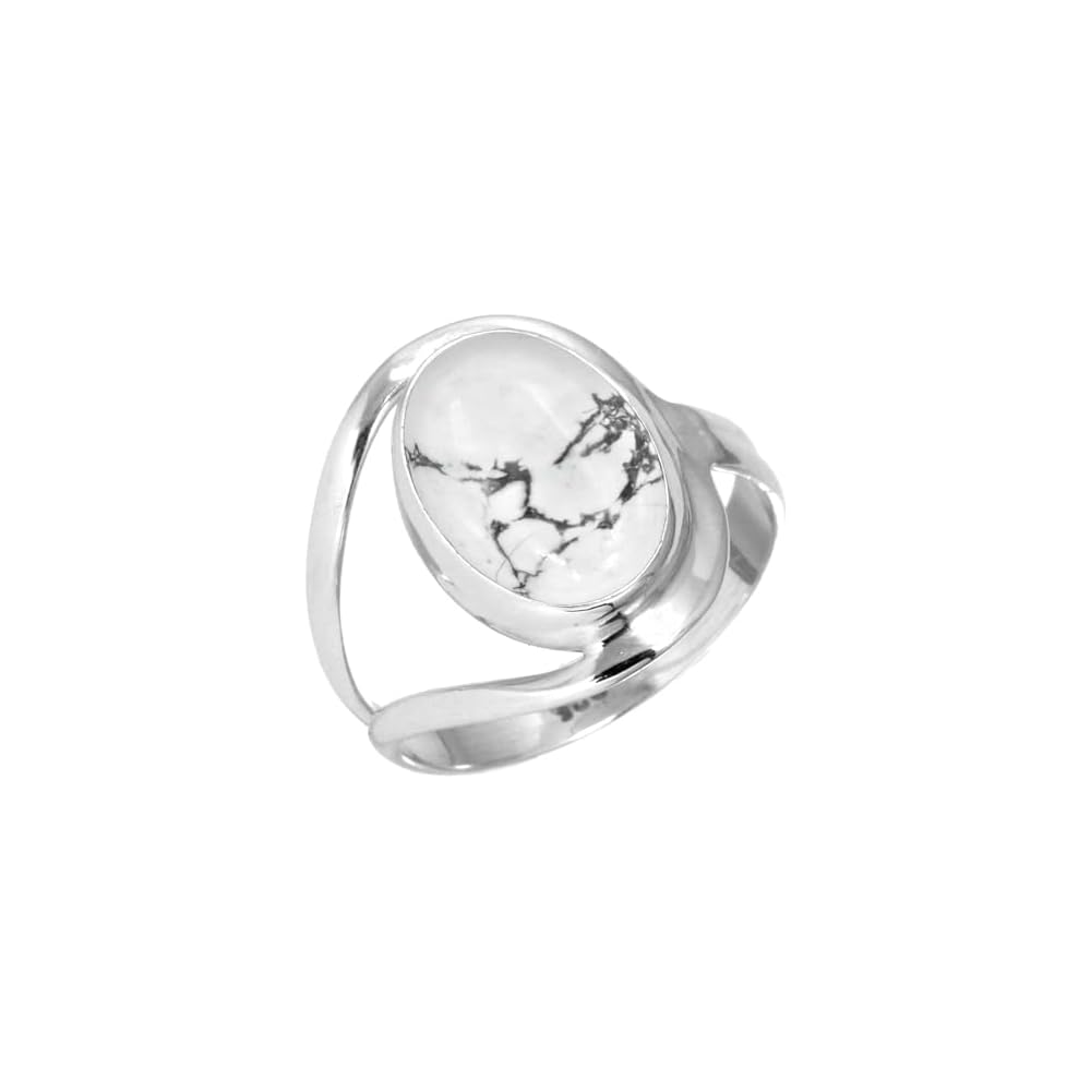 JEWELOPORIUM Natural Gemstone Ring For Women Pearl, Tiger Eye, Lapis, Crystal Oval Boho Genuine 925 Sterling Silver Handmade Jewelry