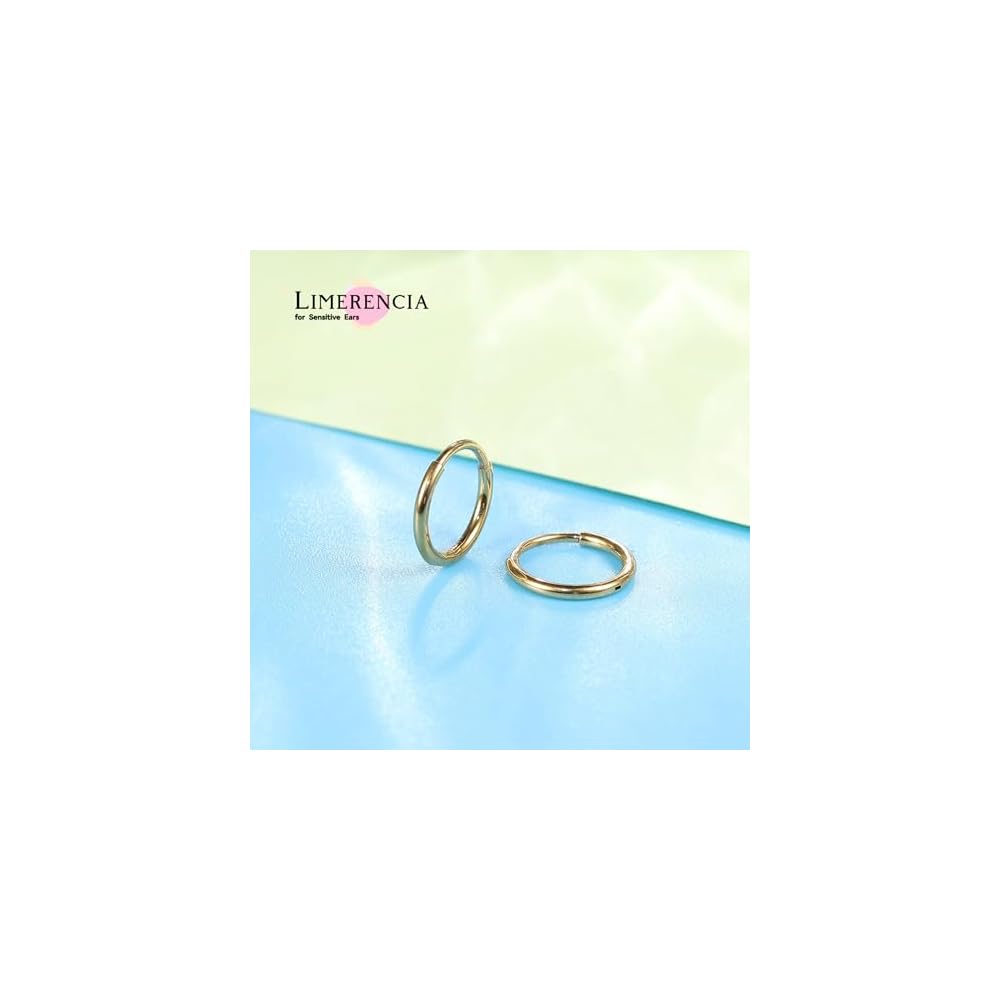 Limerencia Titanium Hoop Earrings for Women Men, Minimalist Small Hoops