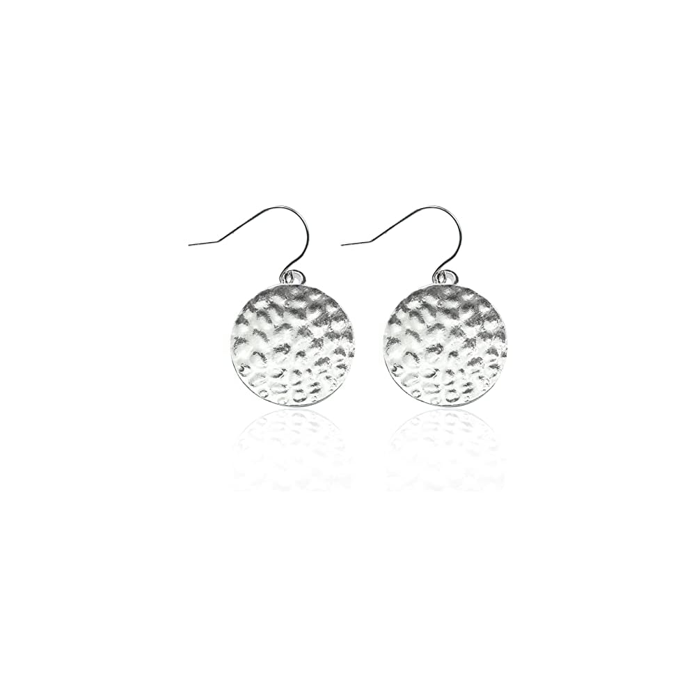 Hypoallergenic Handmade Earrings, 18mm Disc Dangle Earrings, Circle Earrings for Women, Drop Earrings Fashion Trendy