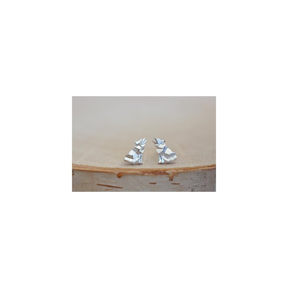 Origami Wolf Earrings in Sterling Silver - Jamber Jewels