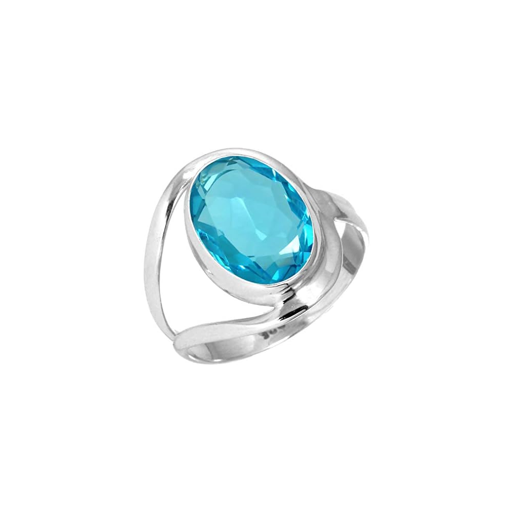 JEWELOPORIUM Natural Gemstone Ring For Women Pearl, Tiger Eye, Lapis, Crystal Oval Boho Genuine 925 Sterling Silver Handmade Jewelry