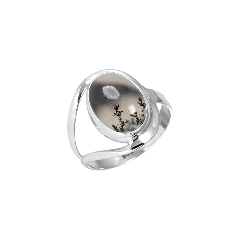 JEWELOPORIUM Natural Gemstone Ring For Women Pearl, Tiger Eye, Lapis, Crystal Oval Boho Genuine 925 Sterling Silver Handmade Jewelry