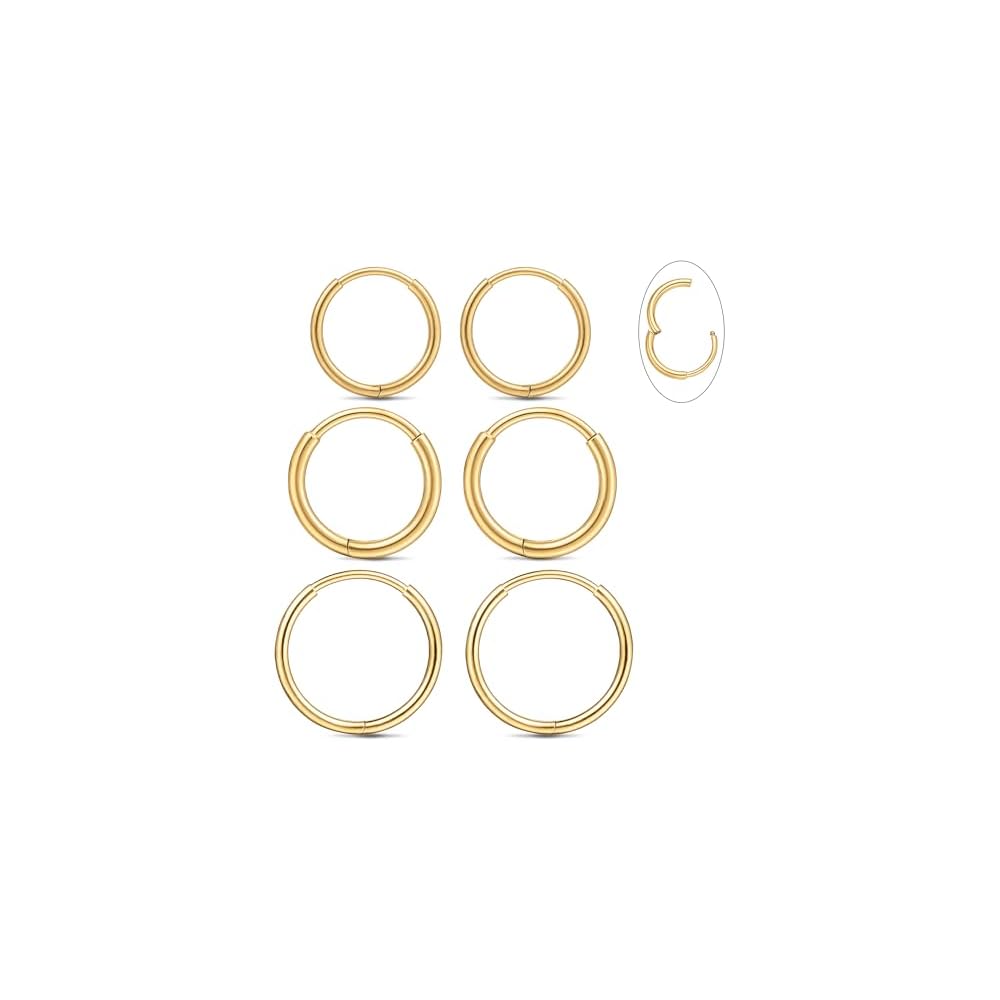 Limerencia Titanium Hoop Earrings for Women Men, Minimalist Small Hoops