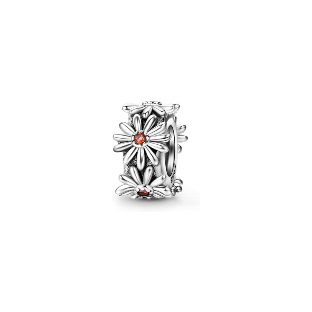 GNOCE Charm Beads for Bracelet 925 Sterling Silver Flower Heart Nature Design Fit Snake Chain Bracelets Jewelry Gift for Women Wife