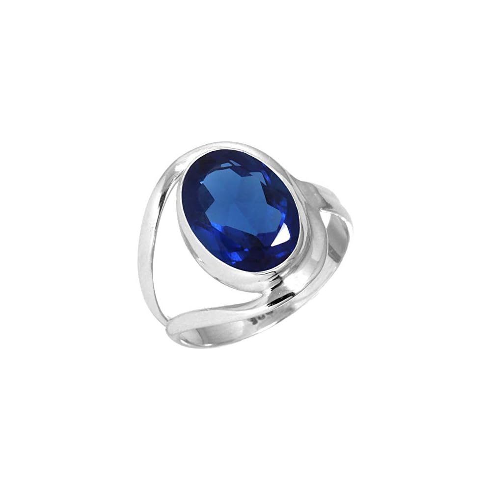 JEWELOPORIUM Natural Gemstone Ring For Women Pearl, Tiger Eye, Lapis, Crystal Oval Boho Genuine 925 Sterling Silver Handmade Jewelry