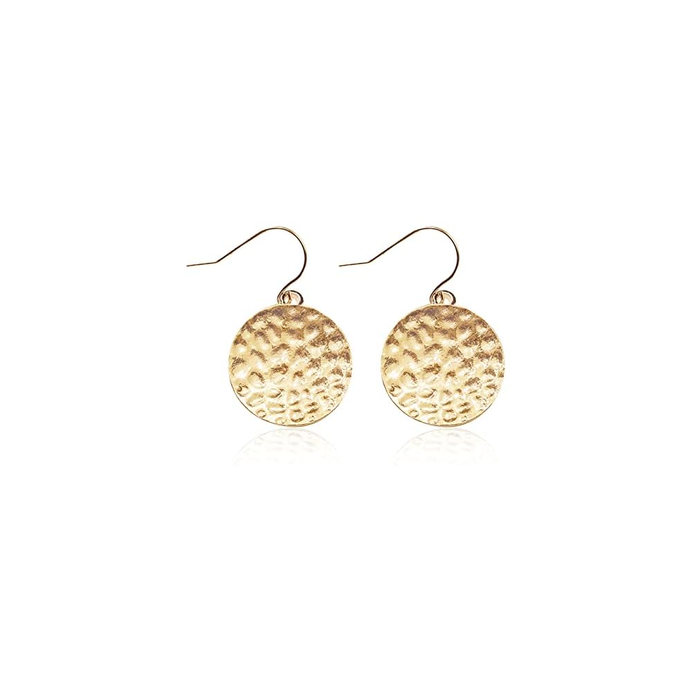 Hypoallergenic Handmade Earrings, 18mm Disc Dangle Earrings, Circle Earrings for Women, Drop Earrings Fashion Trendy