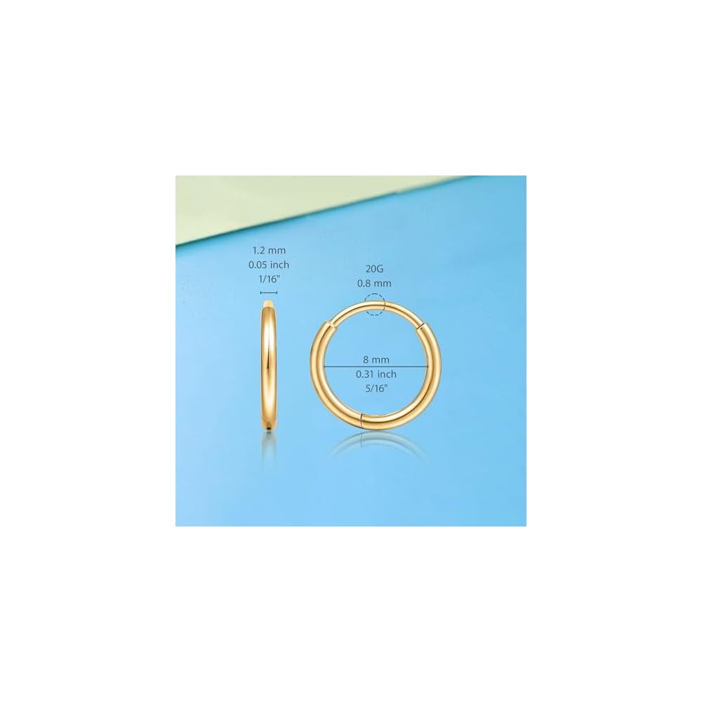 Limerencia Titanium Hoop Earrings for Women Men, Minimalist Small Hoops