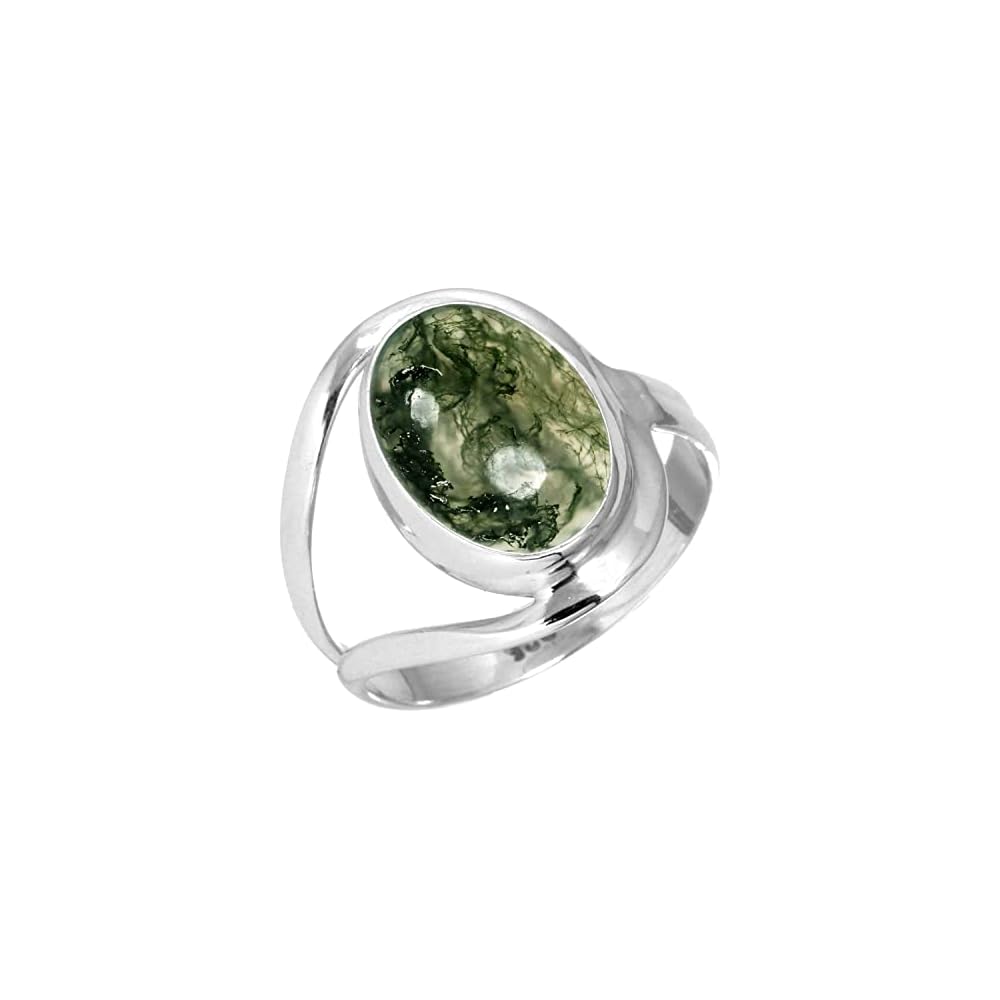 JEWELOPORIUM Natural Gemstone Ring For Women Pearl, Tiger Eye, Lapis, Crystal Oval Boho Genuine 925 Sterling Silver Handmade Jewelry