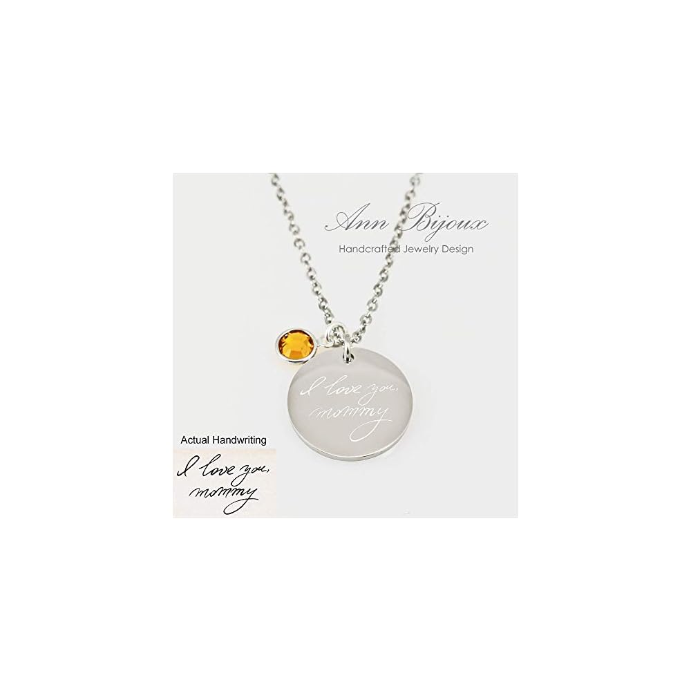 Actual Handprint Engraved Necklace Stainless Steel Baby Footprint Pendant Personalized Memorial Jewelry New Mom Gift