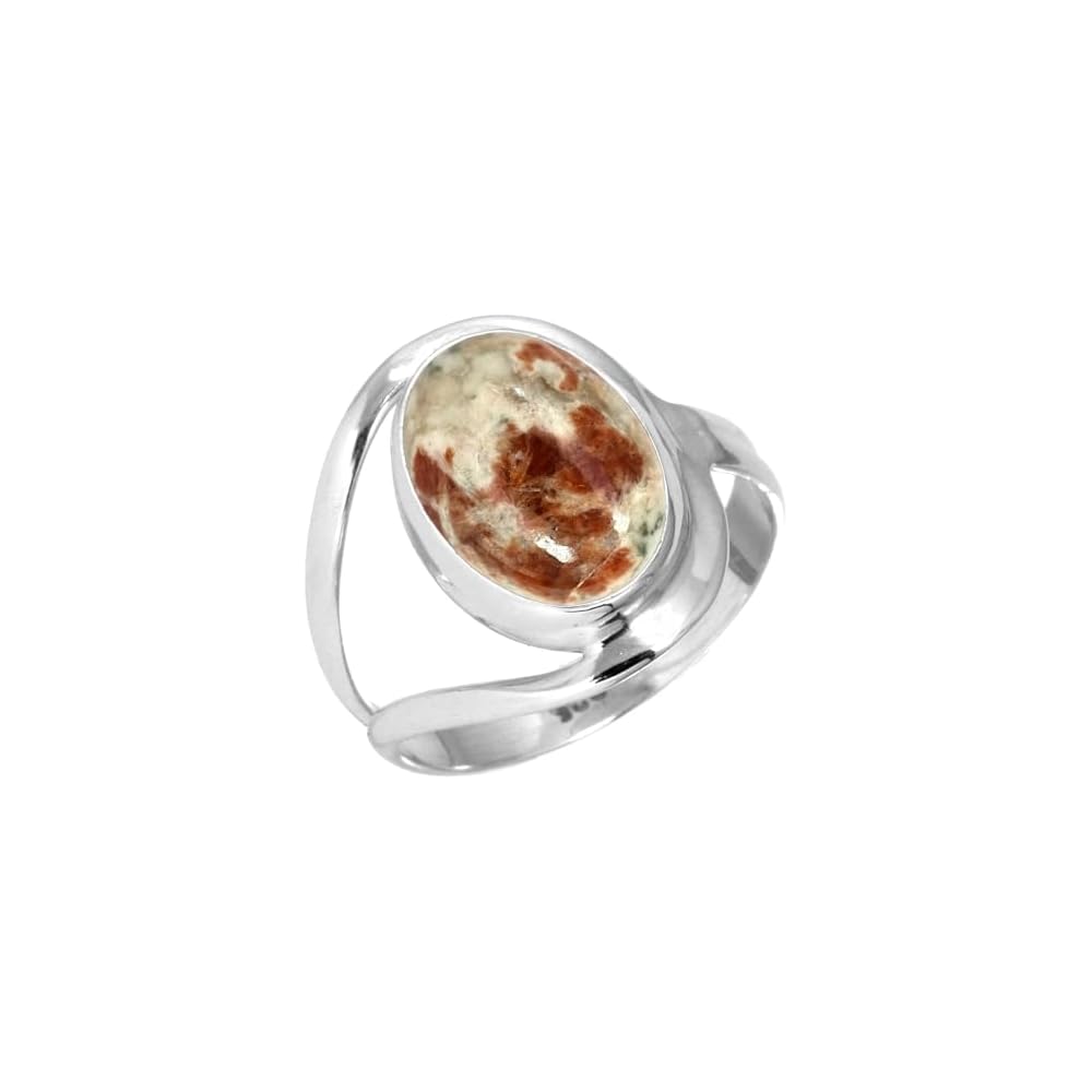 JEWELOPORIUM Natural Gemstone Ring For Women Pearl, Tiger Eye, Lapis, Crystal Oval Boho Genuine 925 Sterling Silver Handmade Jewelry