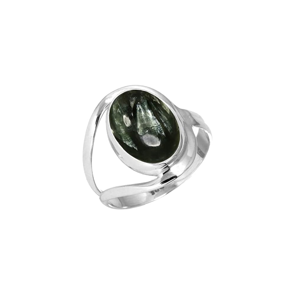 JEWELOPORIUM Natural Gemstone Ring For Women Pearl, Tiger Eye, Lapis, Crystal Oval Boho Genuine 925 Sterling Silver Handmade Jewelry