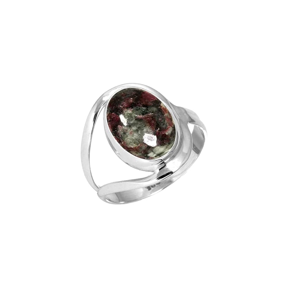 JEWELOPORIUM Natural Gemstone Ring For Women Pearl, Tiger Eye, Lapis, Crystal Oval Boho Genuine 925 Sterling Silver Handmade Jewelry