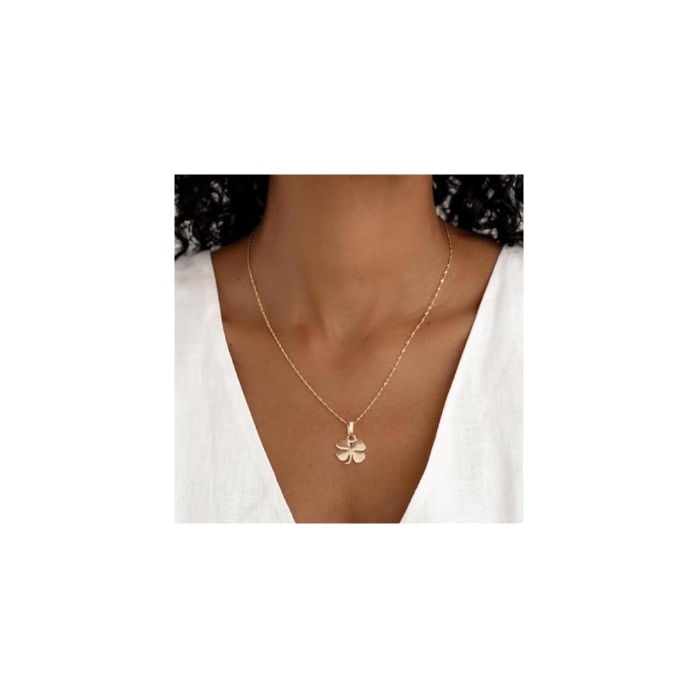 925 Sterling Silver Four Leaf Clover Necklace, Shamrock Pendant & 20" Chain