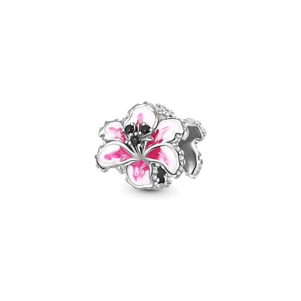 GNOCE Charm Beads for Bracelet 925 Sterling Silver Flower Heart Nature Design Fit Snake Chain Bracelets Jewelry Gift for Women Wife