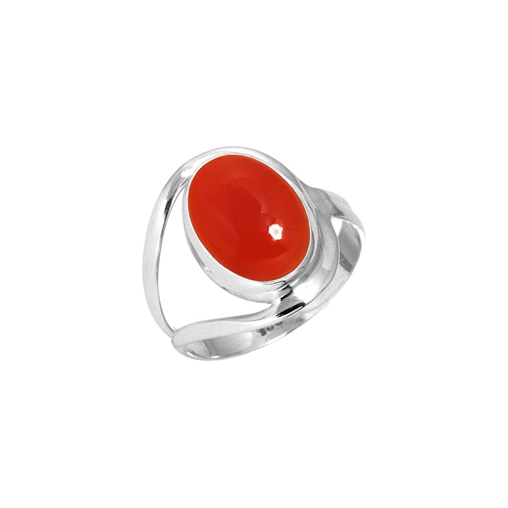 JEWELOPORIUM Natural Gemstone Ring For Women Pearl, Tiger Eye, Lapis, Crystal Oval Boho Genuine 925 Sterling Silver Handmade Jewelry