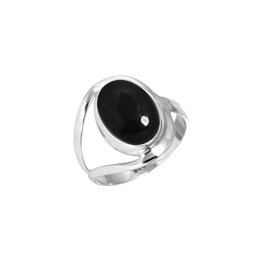 JEWELOPORIUM Natural Gemstone Ring For Women Pearl, Tiger Eye, Lapis, Crystal Oval Boho Genuine 925 Sterling Silver Handmade Jewelry