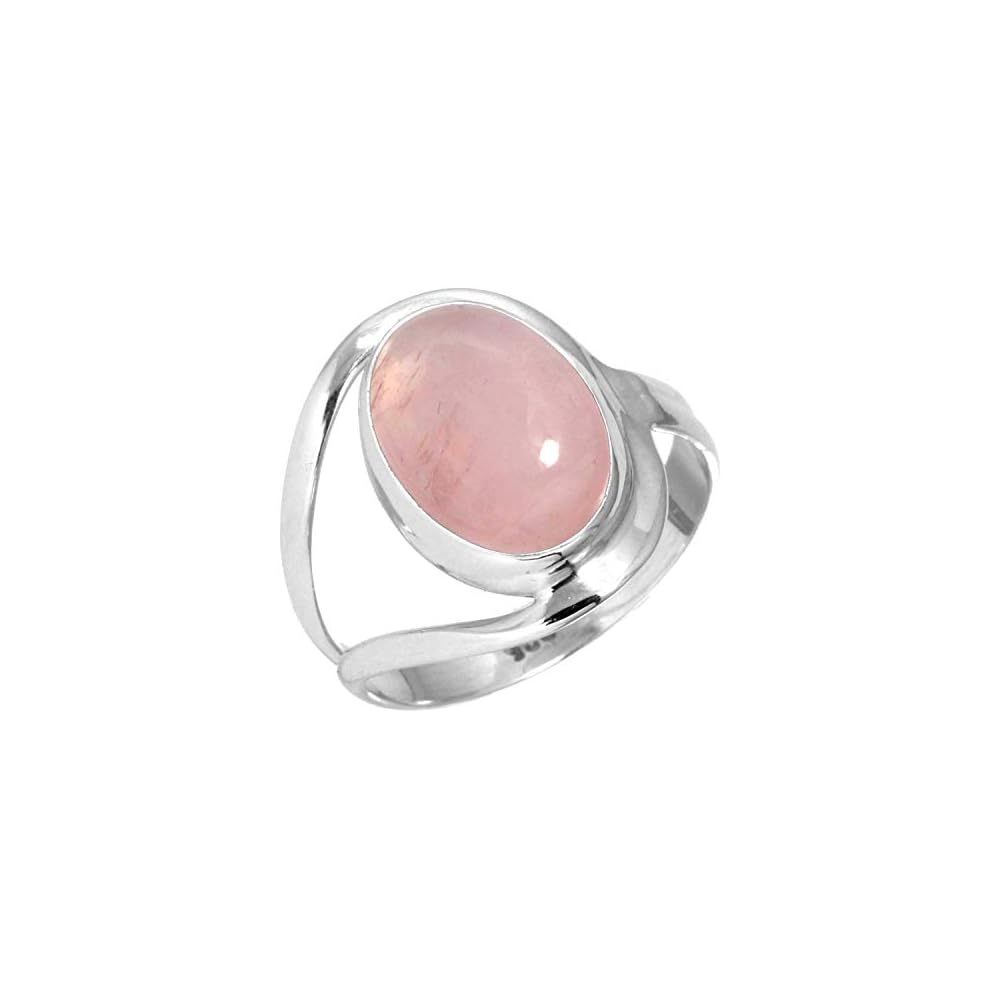 JEWELOPORIUM Natural Gemstone Ring For Women Pearl, Tiger Eye, Lapis, Crystal Oval Boho Genuine 925 Sterling Silver Handmade Jewelry