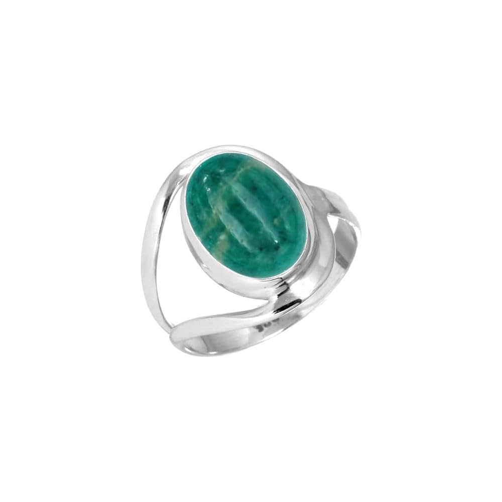 JEWELOPORIUM Natural Gemstone Ring For Women Pearl, Tiger Eye, Lapis, Crystal Oval Boho Genuine 925 Sterling Silver Handmade Jewelry
