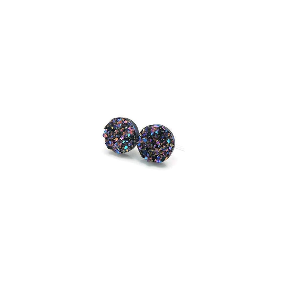 Faux Druzy Earrings on Hypoallergenic Plastic Posts 10mm