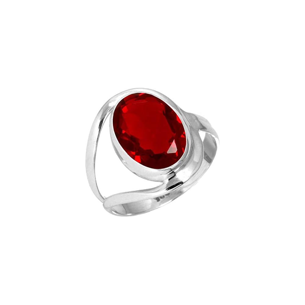 JEWELOPORIUM Natural Gemstone Ring For Women Pearl, Tiger Eye, Lapis, Crystal Oval Boho Genuine 925 Sterling Silver Handmade Jewelry