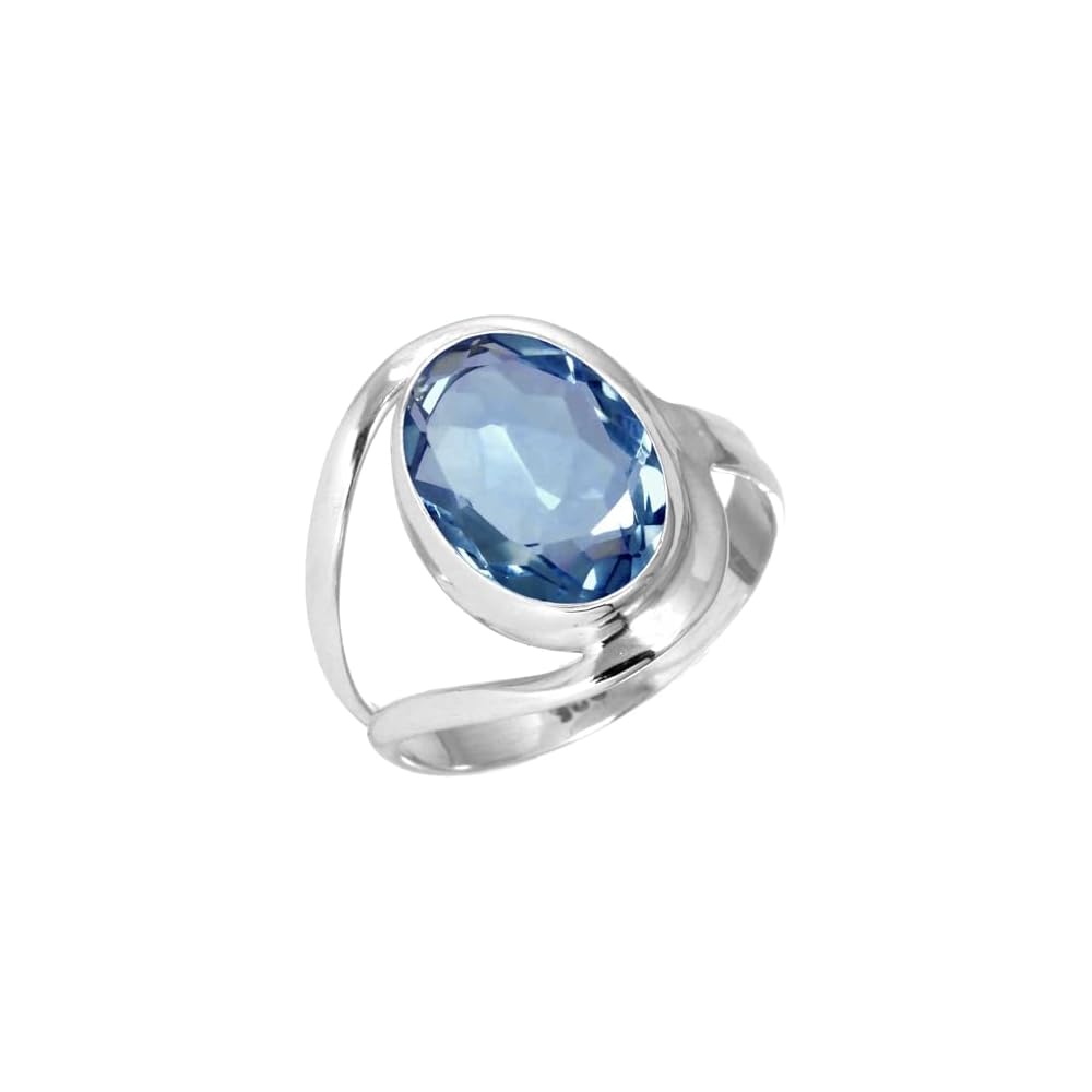 JEWELOPORIUM Natural Gemstone Ring For Women Pearl, Tiger Eye, Lapis, Crystal Oval Boho Genuine 925 Sterling Silver Handmade Jewelry