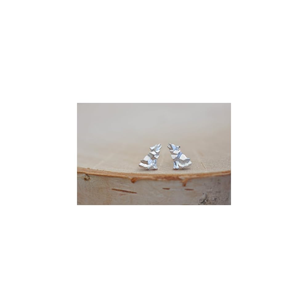 Origami Wolf Earrings in Sterling Silver - Jamber Jewels