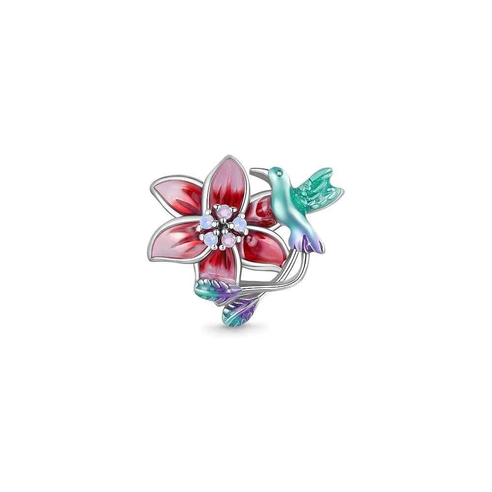 GNOCE Charm Beads for Bracelet 925 Sterling Silver Flower Heart Nature Design Fit Snake Chain Bracelets Jewelry Gift for Women Wife