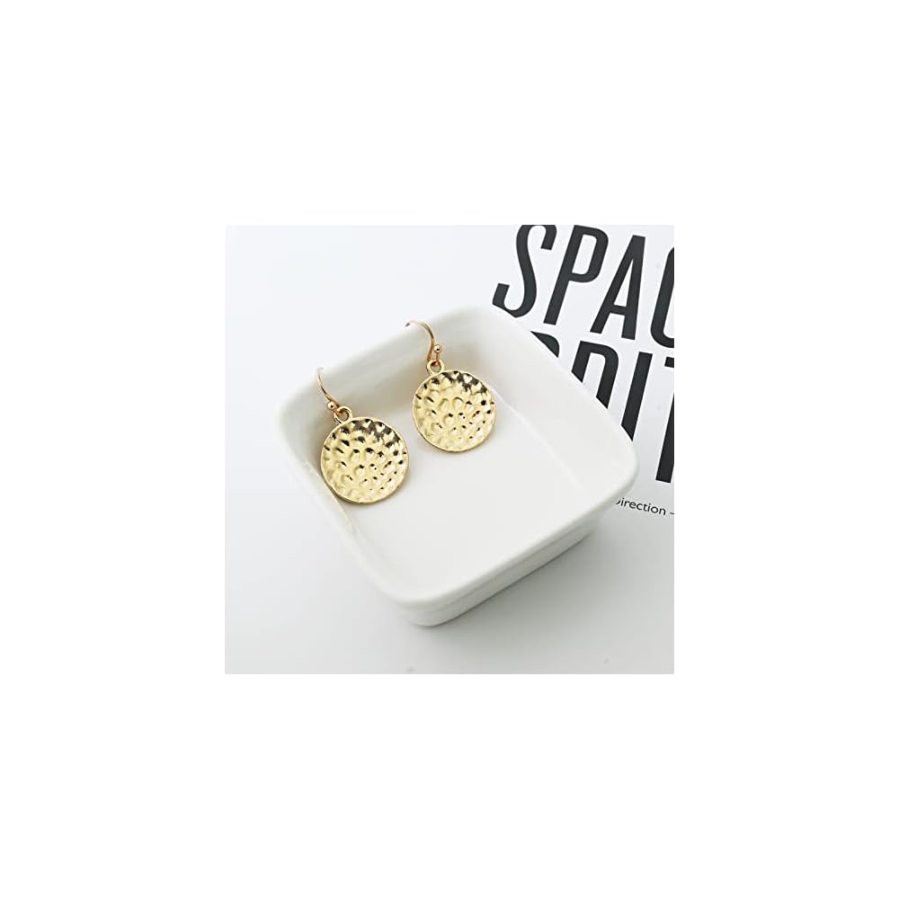 Hypoallergenic Handmade Earrings, 18mm Disc Dangle Earrings, Circle Earrings for Women, Drop Earrings Fashion Trendy